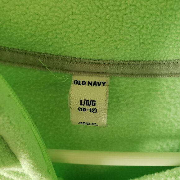 Old Navy Youth Girls Fleece Jacket Light Green Size Large 10 12 Full Zip Up Cozy - Picture 3 of 5